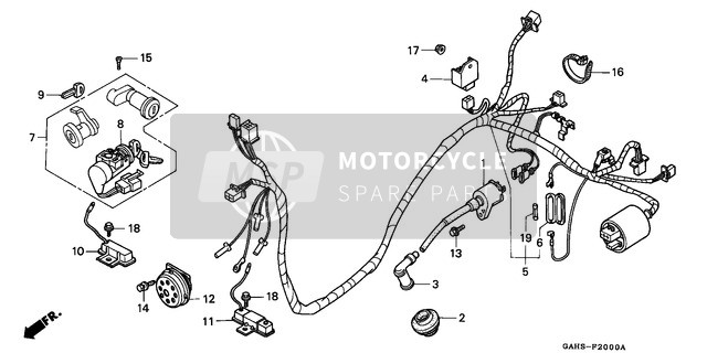 Honda SK50M 1994 Mazo de Cables/ Bobina de encendido para un 1994 Honda SK50M